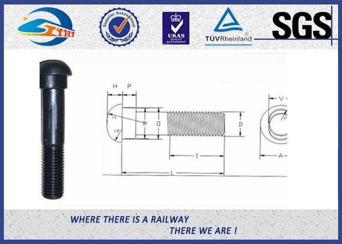 ISO High Tensile Track Bolt 40Cr For Rail Joint Plate carbon steel